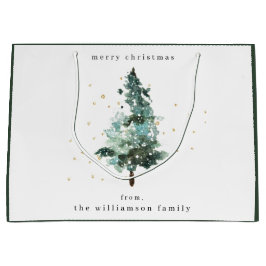 Snowy Winter Pine Tree kerstcadeau Groot Cadeauzakje