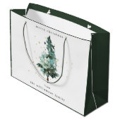 Snowy Winter Pine Tree kerstcadeau Groot Cadeauzakje (Achterkant Gekanteld)