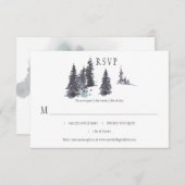 Snowy Winter Pine Trees Snow | RSVP Kaartje (Voorkant / Achterkant)