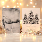 Snowy Winter Pines Holiday Party Kaart