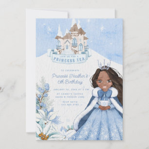 Snowy Winter Princess Tea Party Invitation Kaart