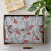 Snowy Winter Red Cardinal Bird Pattern Tissuepapier (Geschenk)