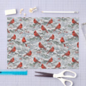 Snowy Winter Red Cardinal Bird Pattern Tissuepapier (Craft)