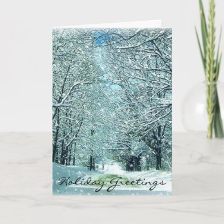 Snowy Winter Road Christmas Kaart