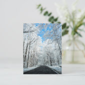 Snowy Winter Road Scene Briefkaart (Staand voorkant)