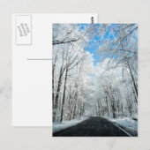 Snowy Winter Road Scene Briefkaart (Voorkant / Achterkant)