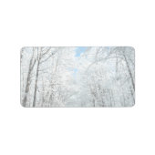 Snowy Winter Road Scene Etiket (Voorkant)