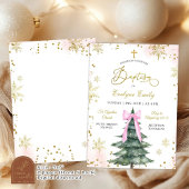 Snowy Winter Roze Meisje Kerstdoop Dag Kaart