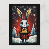 Snowy Winter Santa Rabbit Kerst Feestdagen (Voorkant)