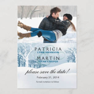 Snowy Winter Save the Date Foto - ijsblauw