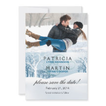 Snowy Winter Save the Date Foto - ijsblauw