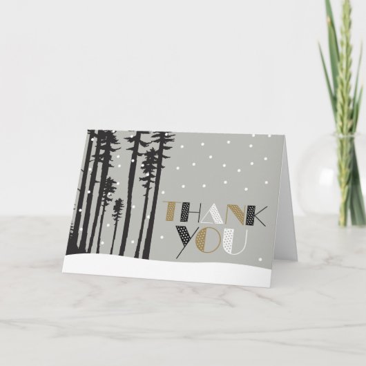 Snowy Winter Scene Dank je wel kaart (Voorkant)