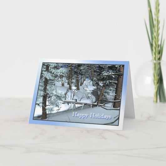 Snowy Winter Scene Feestdagen Kaart (Voorkant)