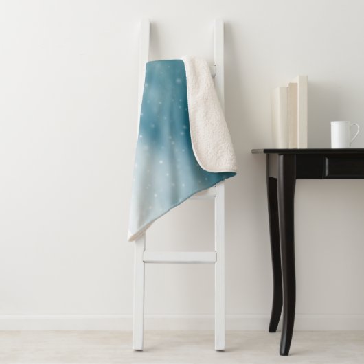 Snowy Winter Scene – Gezellige Scandinavische stij Sherpa Deken (In situ)