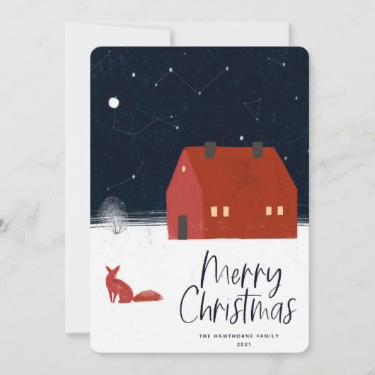 Snowy Winter Scene Kerstmis Feestdagenkaart (Voorkant)