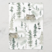 Snowy Winter Scene Menu Kaart (Achterkant)