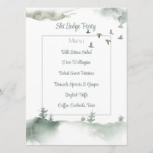 Snowy Winter Scene Menu Kaart