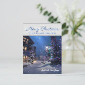 Snowy Winter Scene Merry kerstBriefkaart Feestdagenkaart (Staand voorkant)