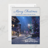 Snowy Winter Scene Merry kerstBriefkaart Feestdagenkaart (Voorkant / Achterkant)