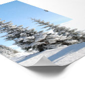 Snowy Winter Scene met kerstbomen Poster (Hoek)