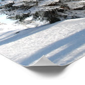 Snowy Winter Scene met kerstbomen Poster (Hoek)