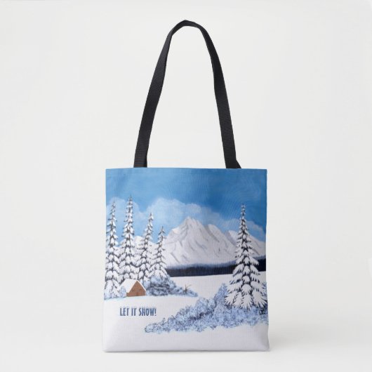 Snowy Winter Scene Tote Bag (Voorkant)