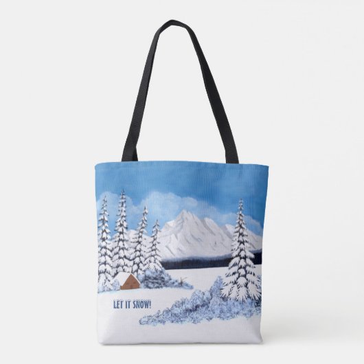 Snowy Winter Scene Tote Bag (Achterkant)
