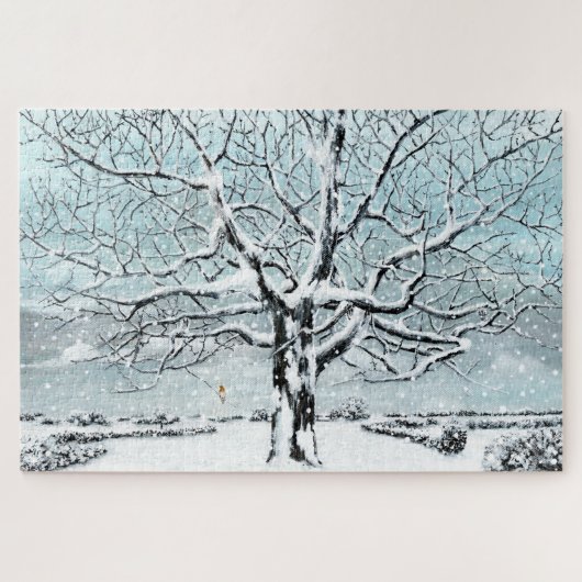 Snowy Winter schilderachtig Jigzaagpuzzel Legpuzzel (Horizontaal)