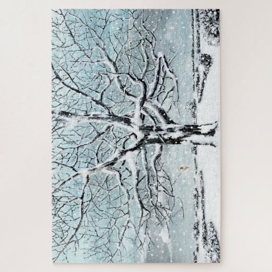 Snowy Winter schilderachtig Jigzaagpuzzel Legpuzzel (Verticaal)