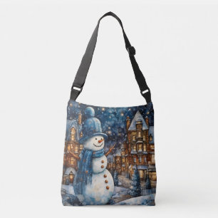 Snowy Winter Town Wonderland Crossbody Tas