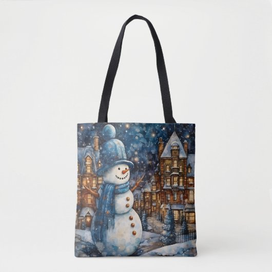 Snowy Winter Town Wonderland Tote Bag (Voorkant)