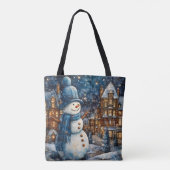 Snowy Winter Town Wonderland Tote Bag (Achterkant)