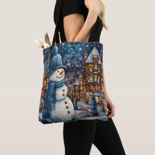 Snowy Winter Town Wonderland Tote Bag