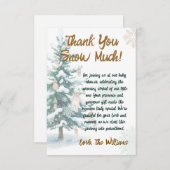 Snowy Winter Tree Baby Shower  Bedankkaart (Voorkant / Achterkant)