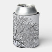 Snowy Winter Tree Branches Blikjeskoeler (Blikje Voorkant)