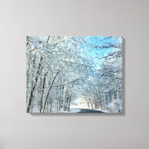 Snowy Winter Trees Canvas Afdruk