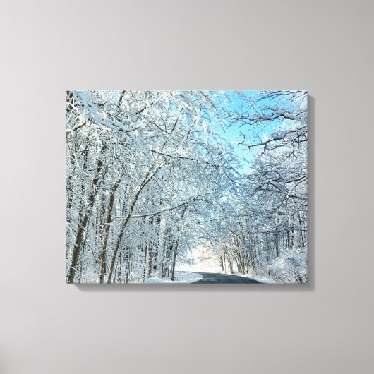 Snowy Winter Trees Canvas Afdruk (Voorkant)