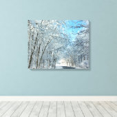Snowy Winter Trees Canvas Afdruk (Insitu (Houten vloer))