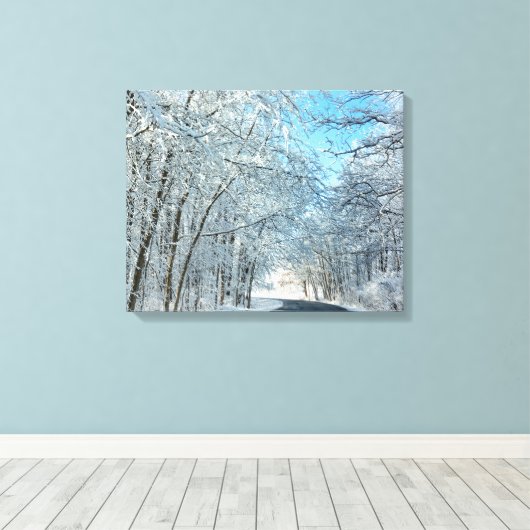 Snowy Winter Trees Canvas Afdruk (Insitu (Houten vloer))
