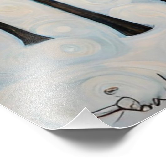 Snowy Winter Trees Foto Afdruk (Hoek)