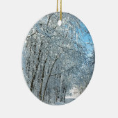 Snowy Winter Trees Keramisch Ornament (Rechts)