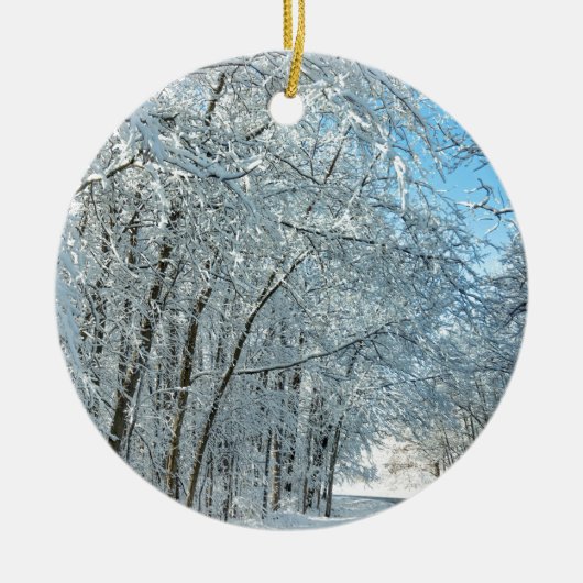 Snowy Winter Trees Keramisch Ornament (Voorkant)