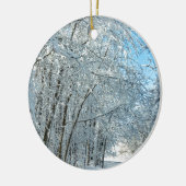 Snowy Winter Trees Keramisch Ornament (Links)
