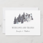 Snowy Winter Trees Mountains Snow Wedding | Bedankkaart (Voorkant)