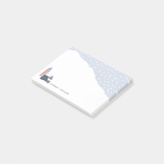 Snowy Winter Village Personalized Post-it® Notes (Schuin)