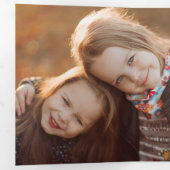 Snowy Winter Village Vier-foto Collage Drieluik Kaart (Binnenzijde eerst)