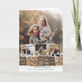 Snowy Winter Village Vier-foto Collage Kaart (Voorkant)