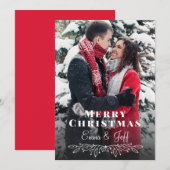 Snowy Winter Vrolijk Kerstfeest Foto Feestdagenkaart (Voorkant / Achterkant)
