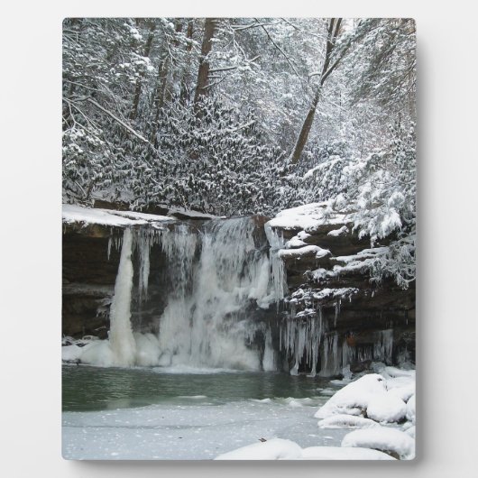 Snowy Winter Waterfall Fotoplaat (Voorkant)