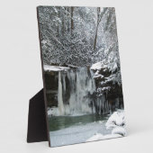 Snowy Winter Waterfall Fotoplaat (Zijkant)